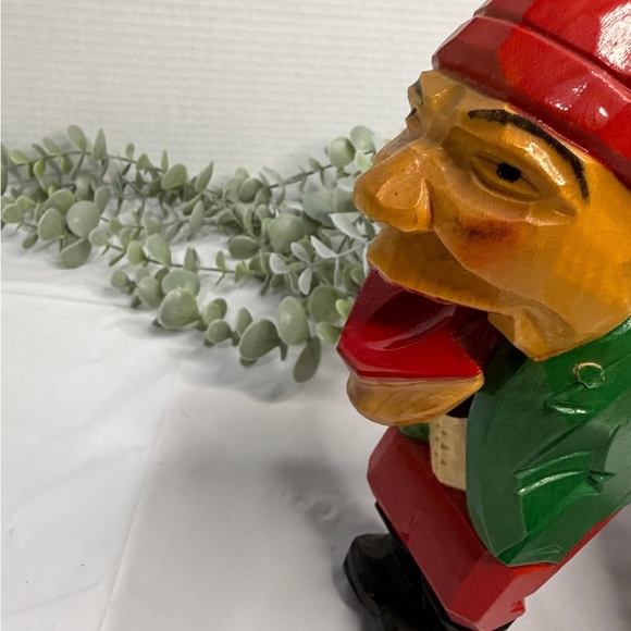 Nutcracker German Fisherman Fishing Hand Wood Carved Vintage Rare 8” - Picture 4 of 6